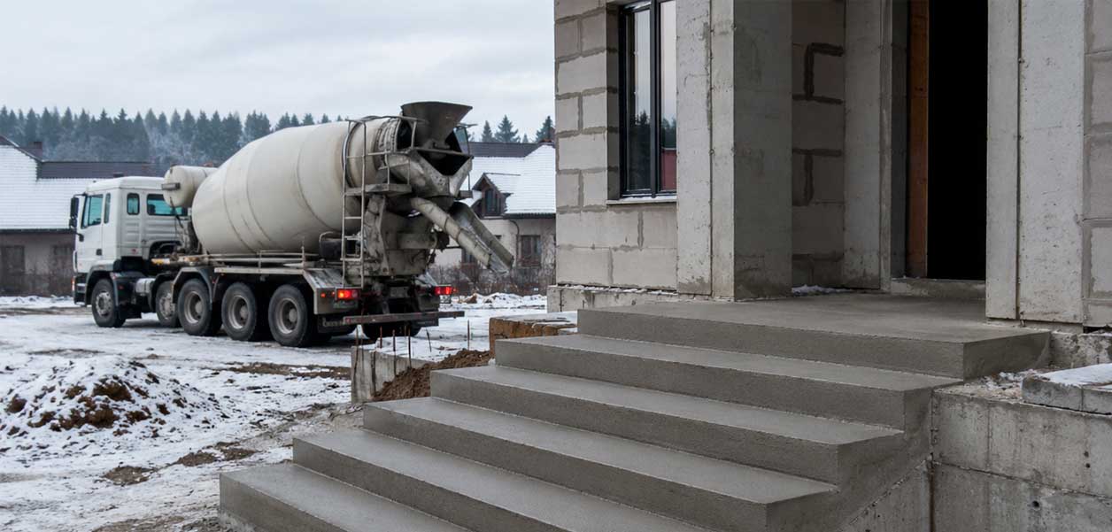 Бетон с противоморозной добавкой ПМД для лестниц и ступеней зимой